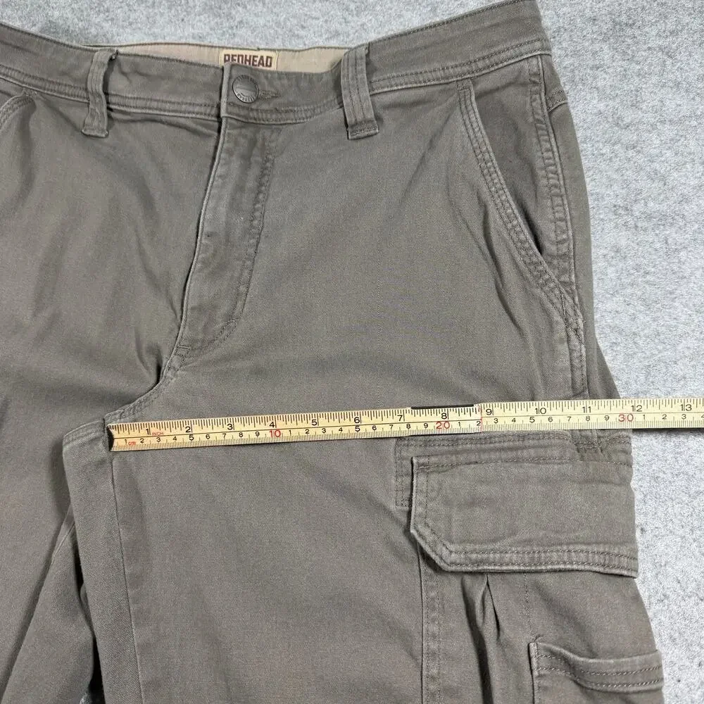 RedHead Cargo Pants Mens 34x32 Gray Flannel Lined Fleece Outdoor Hunting Hiking